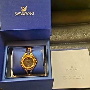 Swarovski Black Crystal Ladies Watch